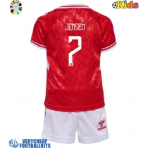 Denmark Mathias Jensen #7 Replica Home Minikit Euro 2024 Short Sleeve (+ pants)
